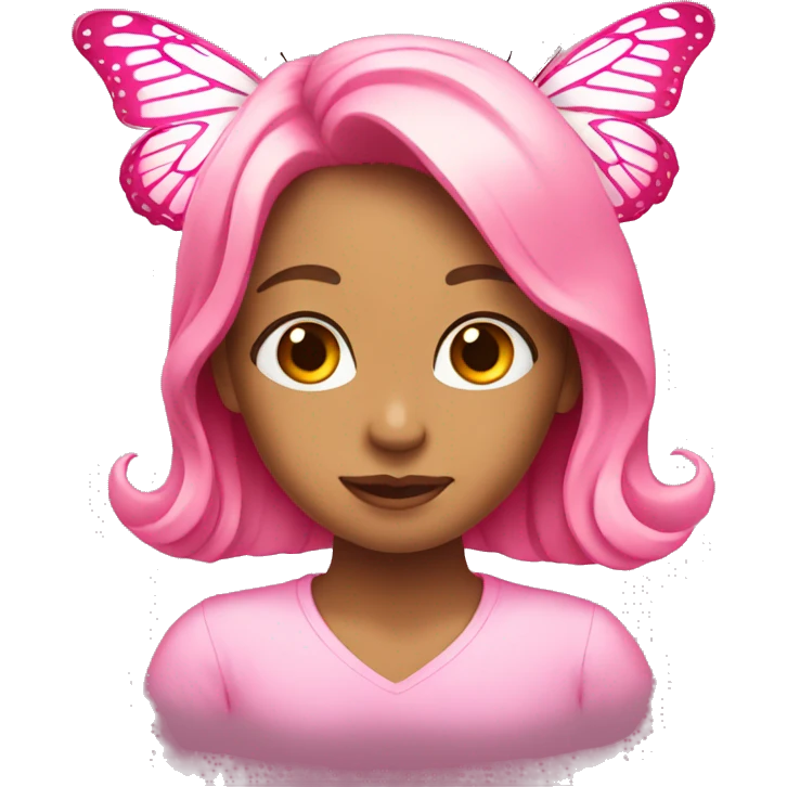 A pink bubutterfly  emoji