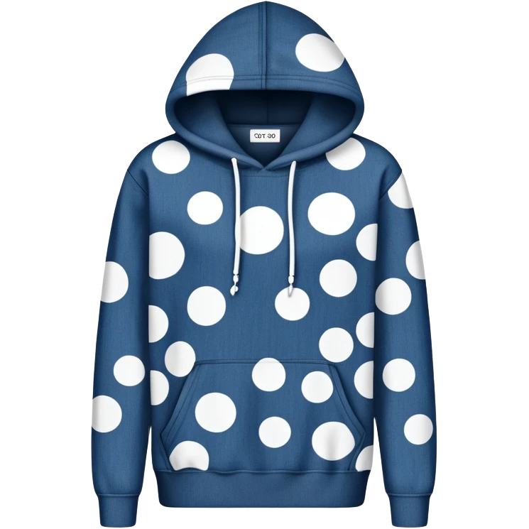 The Denim Tears Hoodie features a black base with distinctive white circle spots, each designed with an empty space in the center. These hollow ring-like patterns are scattered across the fabric, creating a bold contrast against the dark background. The design gives the hoodie a unique, eye-catching aesthetic that blends simplicity with statement-making style. emoji