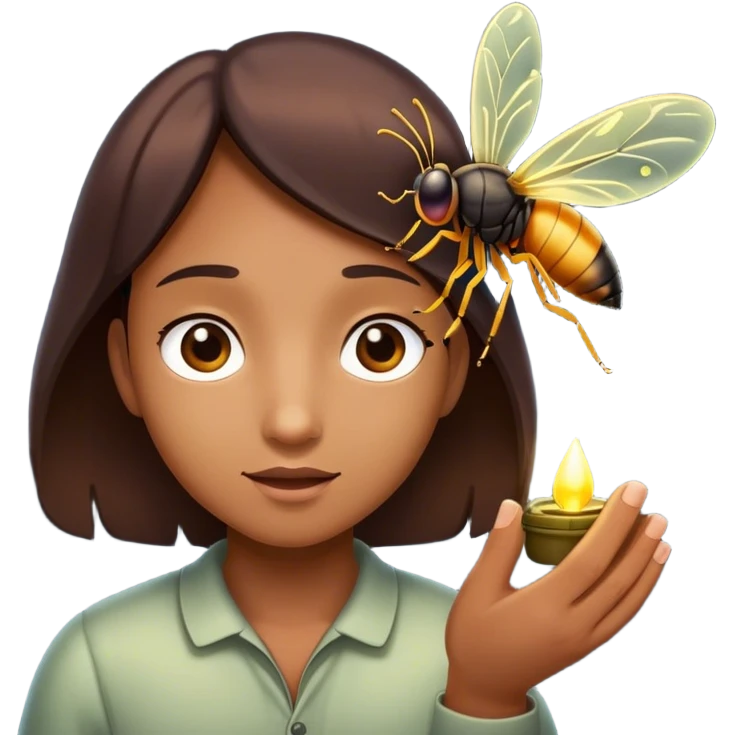 Catching a firefly emoji