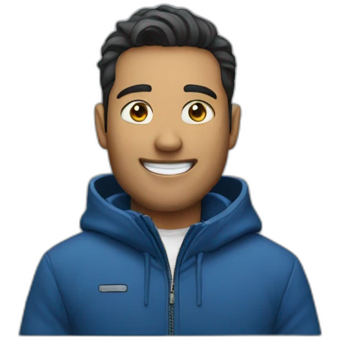 "Smiling Solo in Blue Jacket" emoji