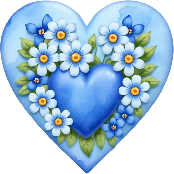 blue hearts with flower emoji