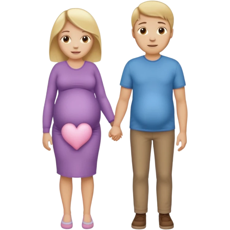 Pregnant blonde with brown haired husband emoji