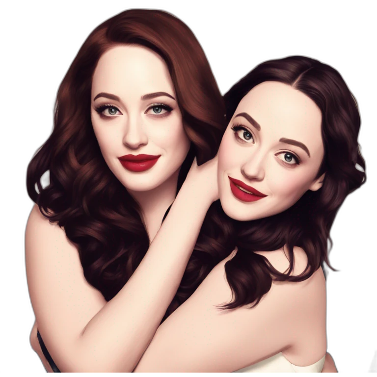 Kat dennings hugs Elizabeth gillies emoji