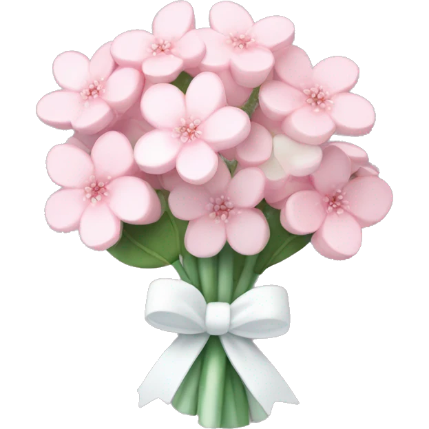 Pastel pink cherry blossom bouquet wrapped with a cute white bow  emoji