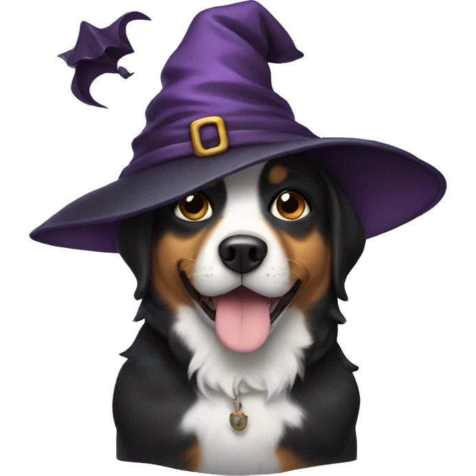 Dog with a witch hat emoji