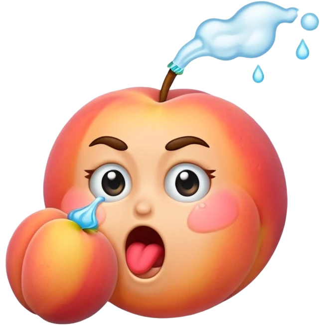 vomiting emoji with peach emoji