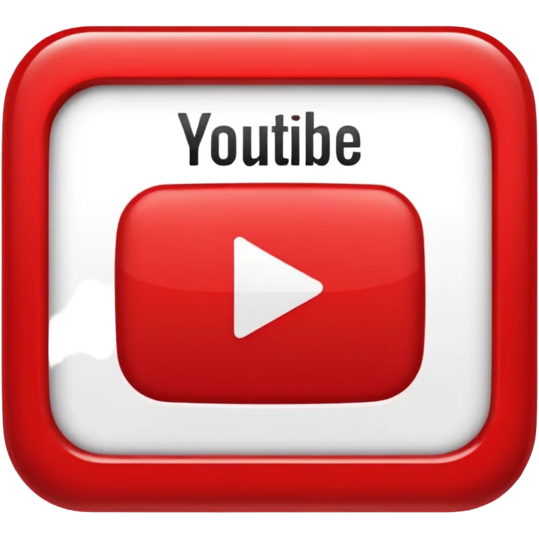 YouTube verified badge emoji, white checkmark in a red rounded rectangle, clean, no text emoji