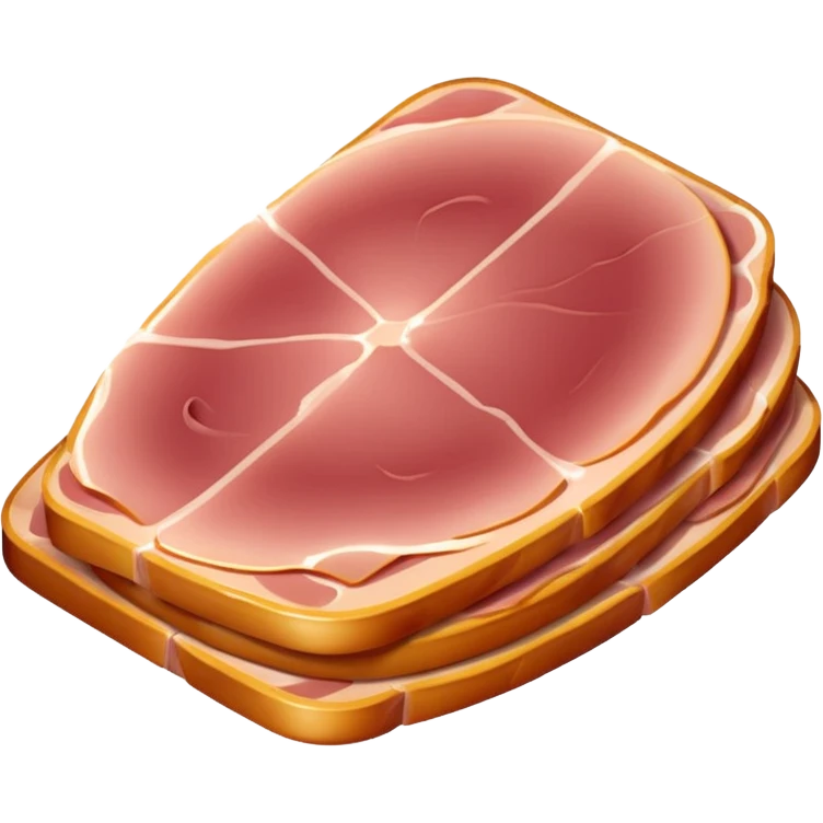 fette sottili  di prosciutto cotto chiaro  (Ham) emoji