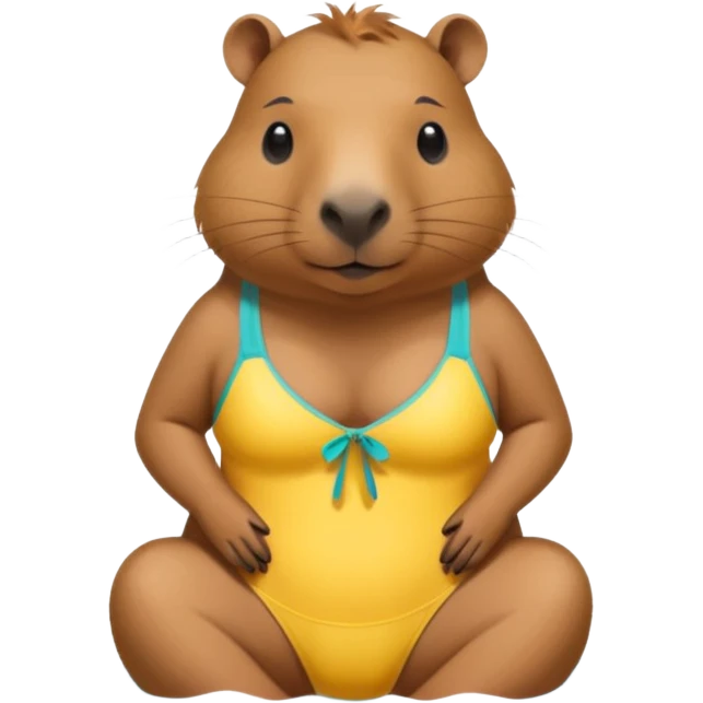Capy bara in a bathing suit at a strip club  emoji