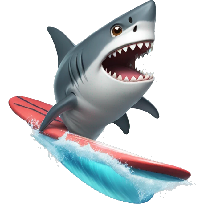 Shark surfing emoji