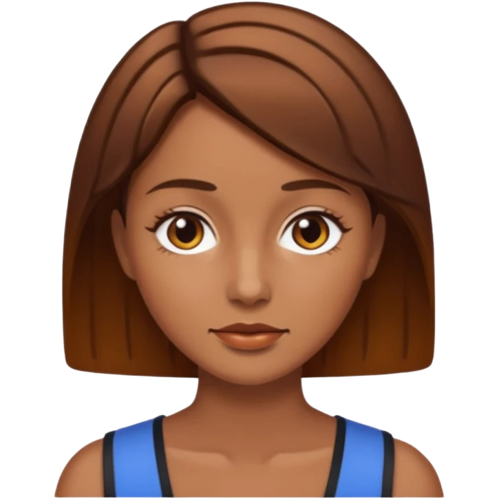 women with bronzed skin and short brown hair emoji