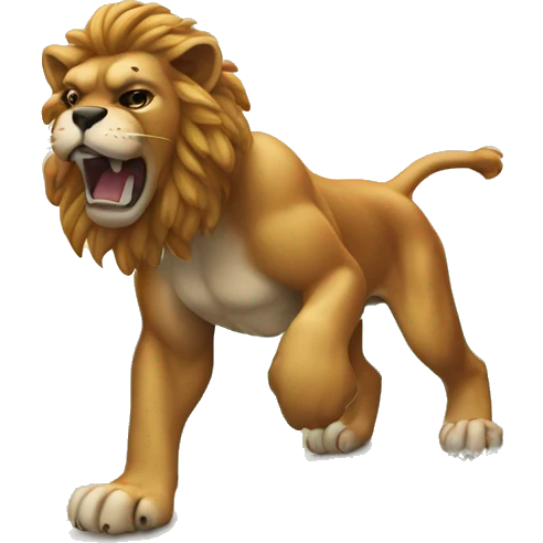 Boxer lion on a surf emoji