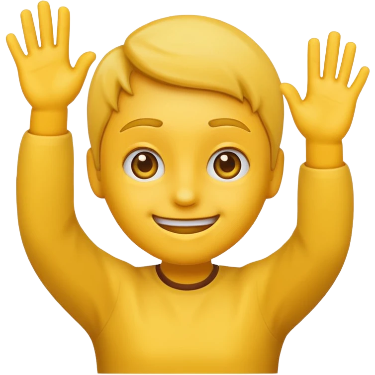 Normal emoji Smirk face with hands up emoji