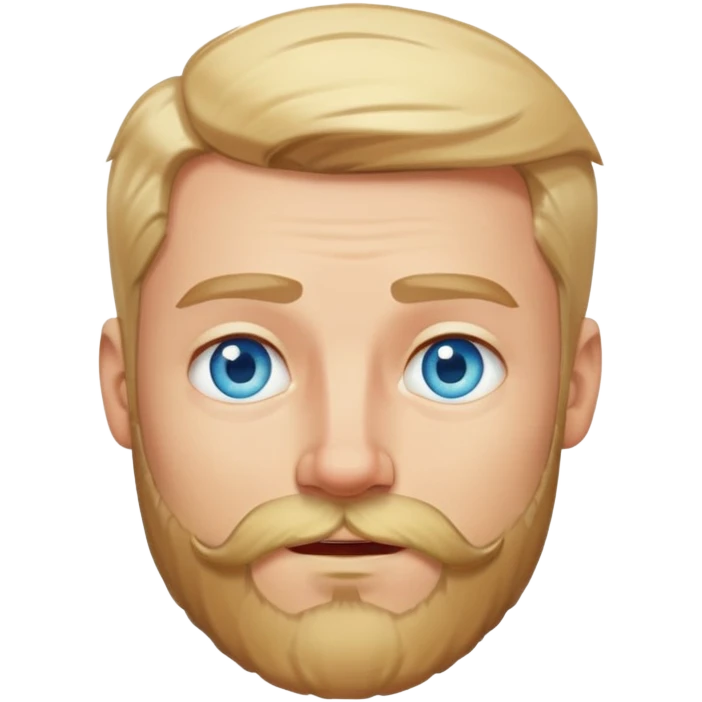 blond man with beard and eyes squinting emoji