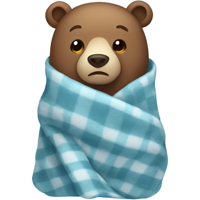 bear cozy in blanket emoji