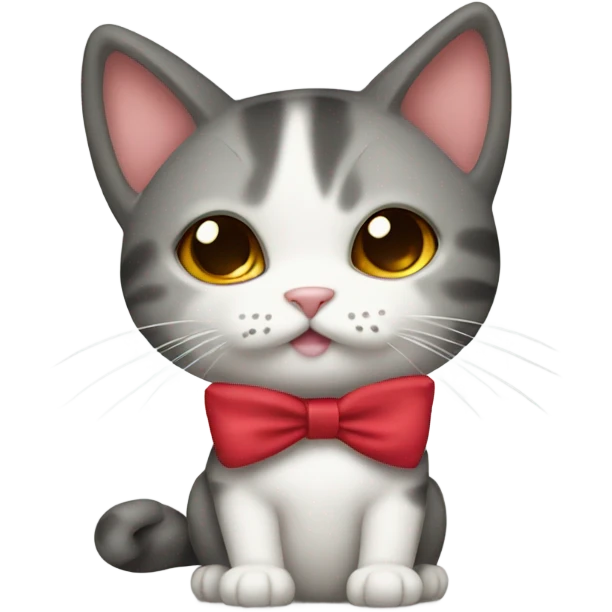 A cat with a bow on top emoji