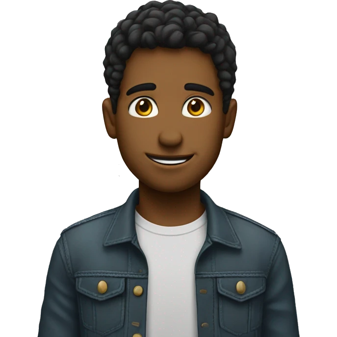 joven con corte alto y al lado, emoji