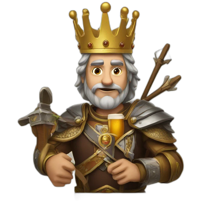 King with a beer and a crossbow emoji