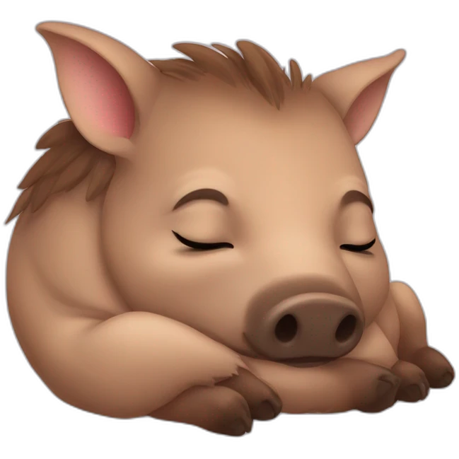 Baby boar sleeping emoji