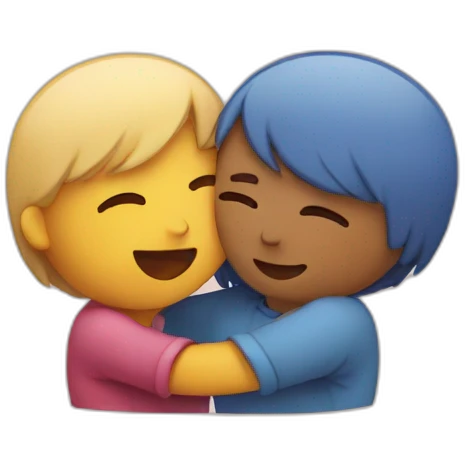 hugging each other emoji
