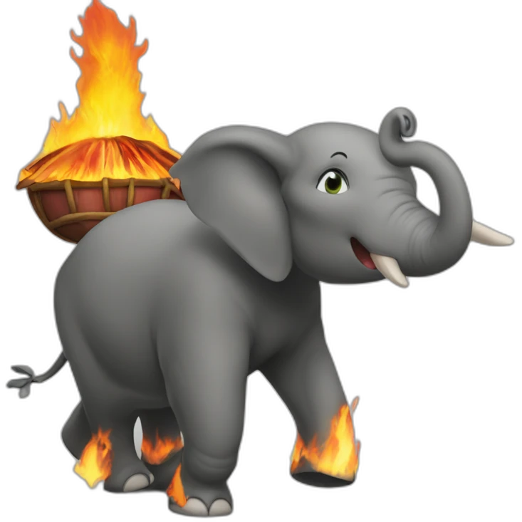 Jeanne d’arc on Fire with elephant emoji