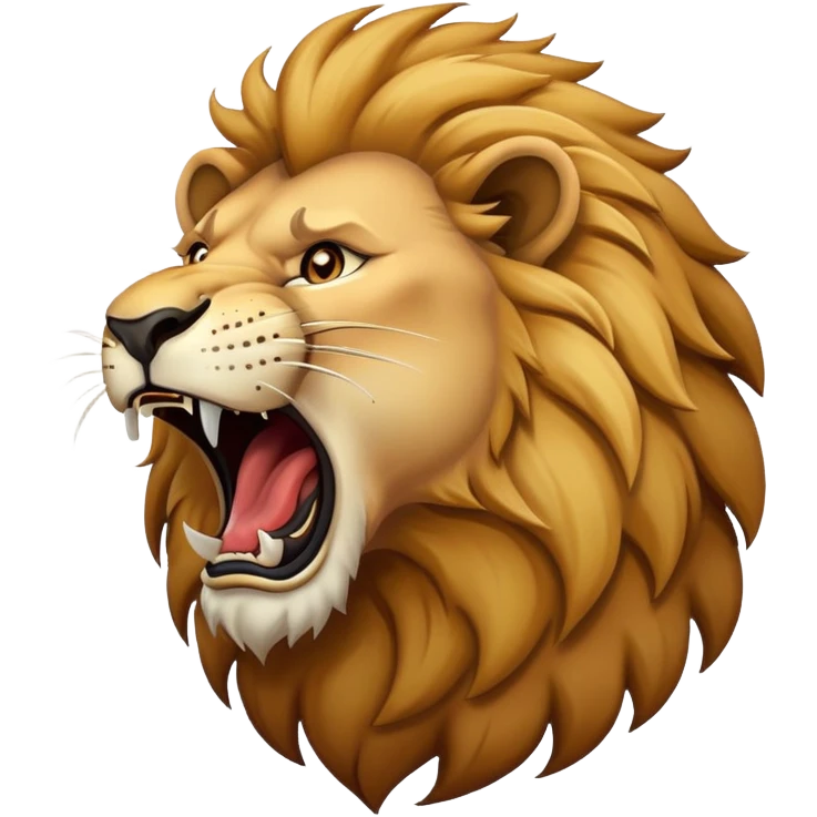 A the biggest, baddest, strongest lion roaring emoji