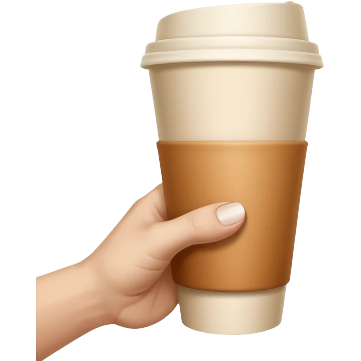 A emoji, ultra-clean and high-resolution, showing a single hand extended forward holding a paper cup, inspired by Michelangelo’s “Creation of Adam”. emoji