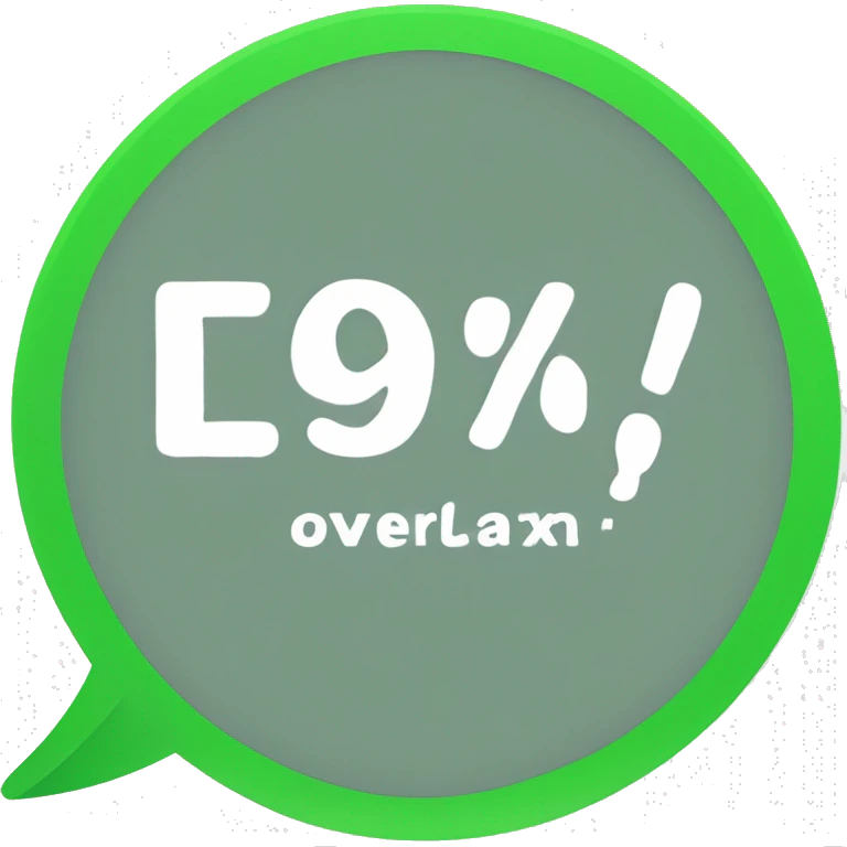 green circle (status bubble) with white text reading "< 5%" overlayed emoji