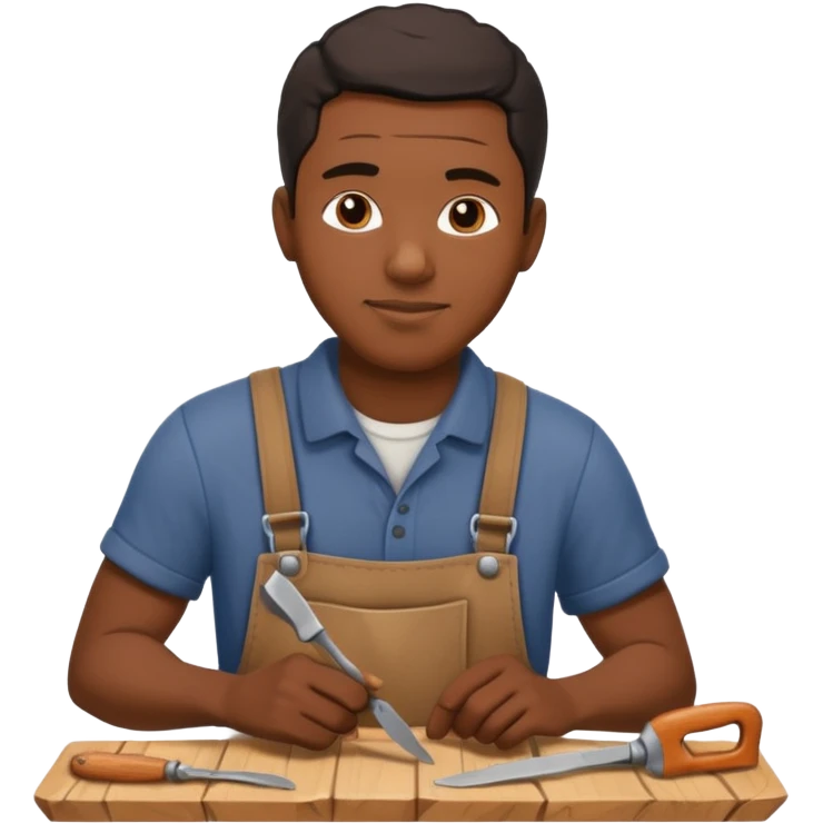 Wood Carving Craftsman black man emoji