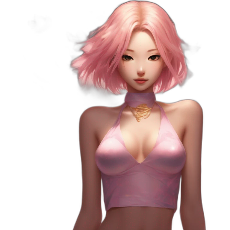 sakura-haruno, -david- bellemere,-bare-belly,-wings,-choker,-bathed-in-shadows,-fov-90-degrees,-short-lighting,-I-usm, -cold-colors,-gilded-technique,-extremely-hyper-aesthetic,-absurdres emoji