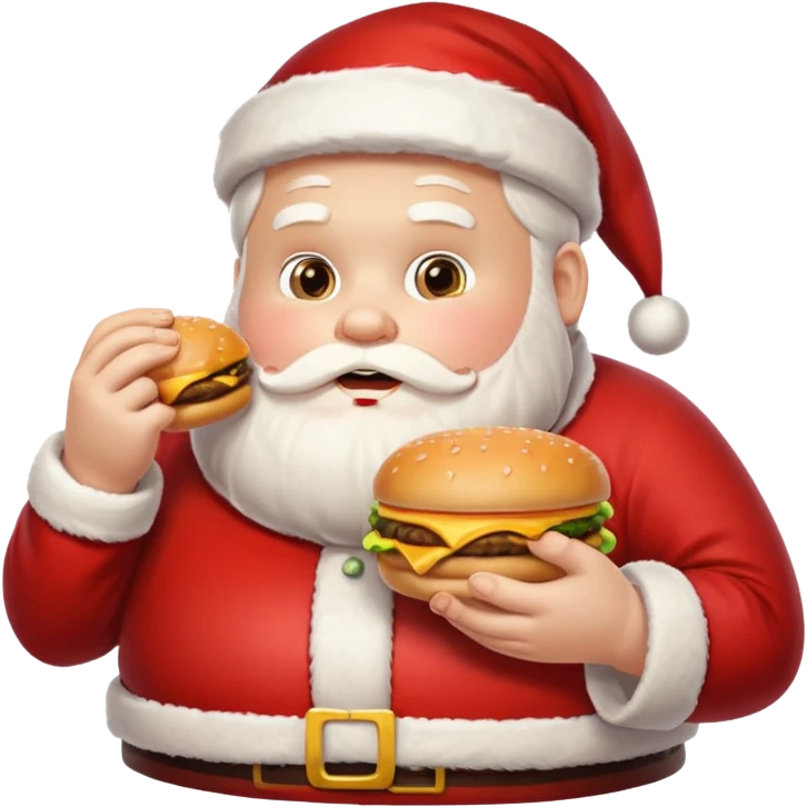 Santa eating McDonald's. emoji