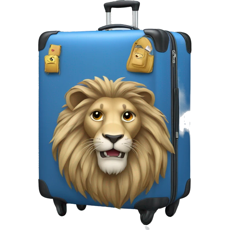 lion head on center of blue Luggage  emoji