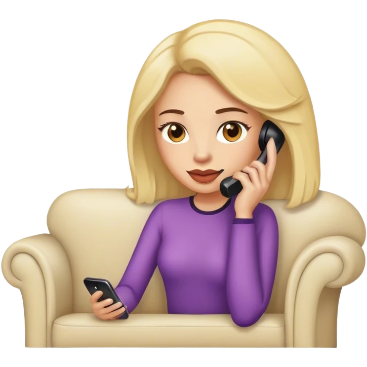Lady on phone on the sofa emoji
