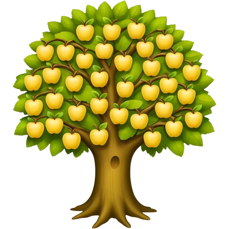 big tree with tiny yellow apples emoji