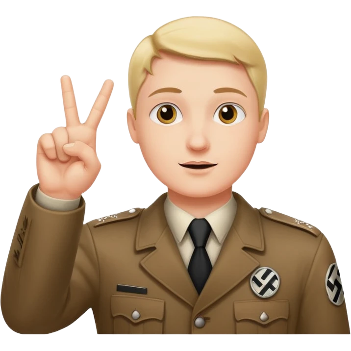 Nazi salut with fingers together emoji