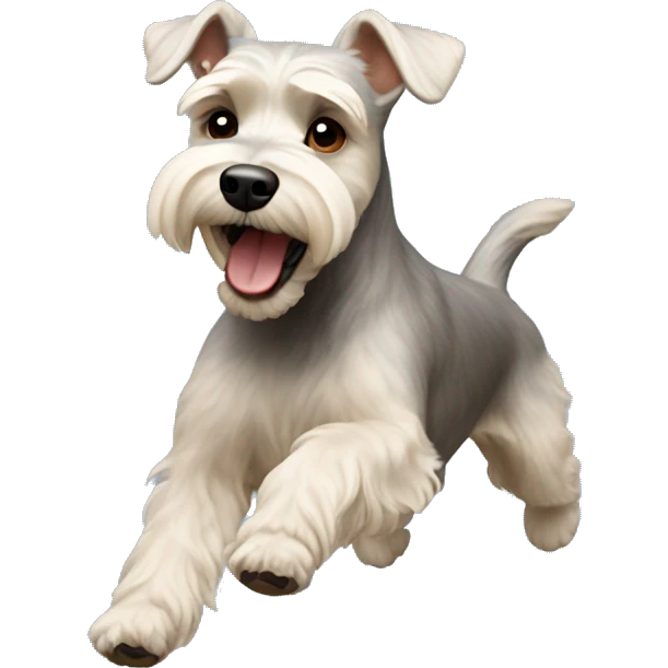 Blonde Schnauzer jumping emoji