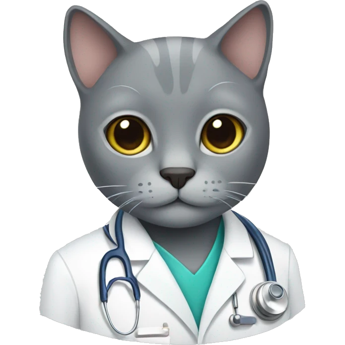 grey cat doctor emoji