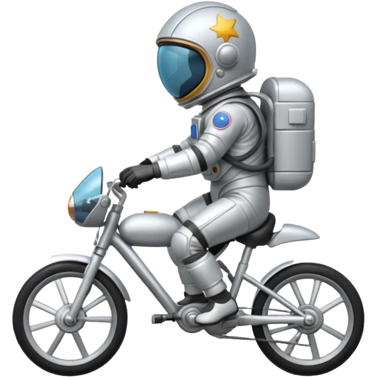 closed helmet astronaut riding bike emoji