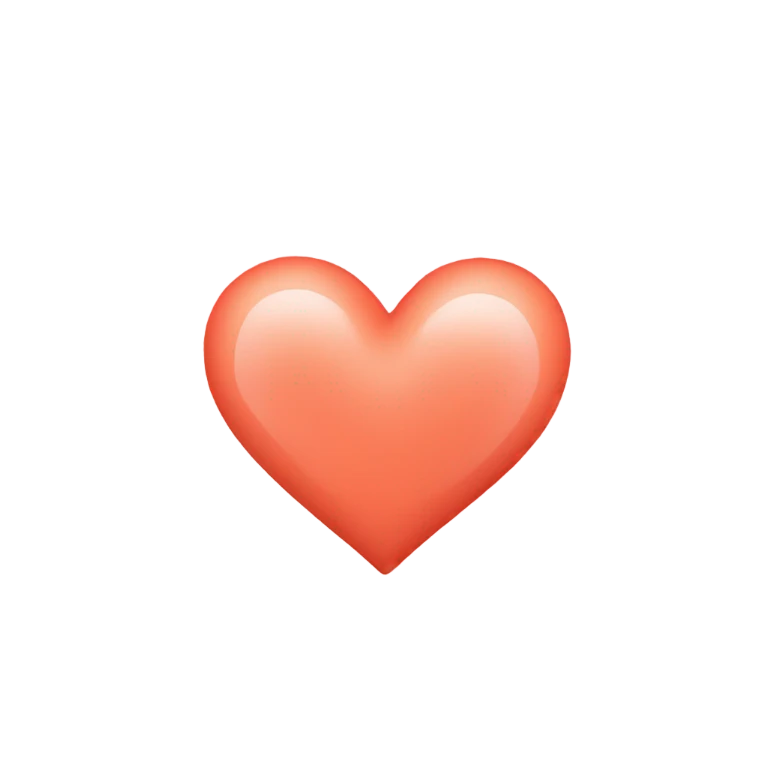 Coral color heart emoji