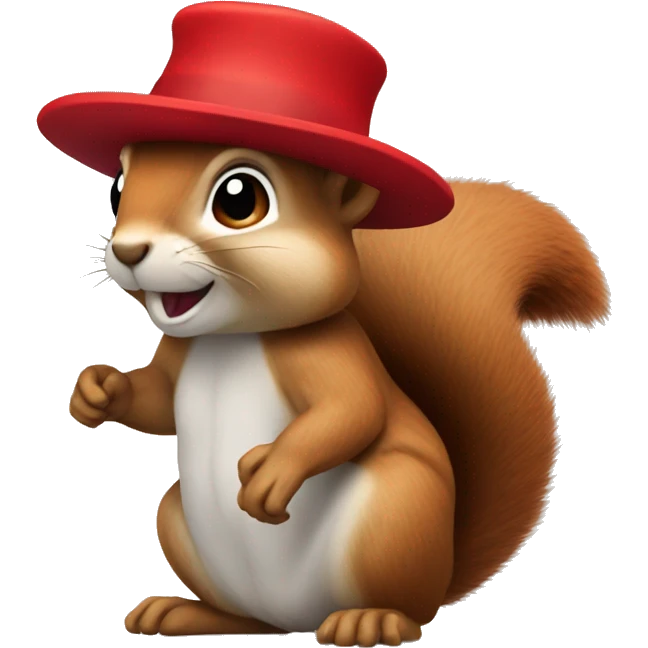 squirrel with red hat emoji