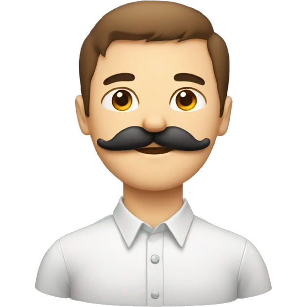 mustache, shirt, mole emoji