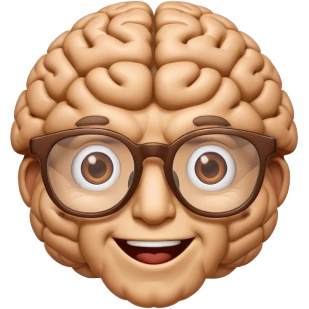 brain smiling with glasses emoji