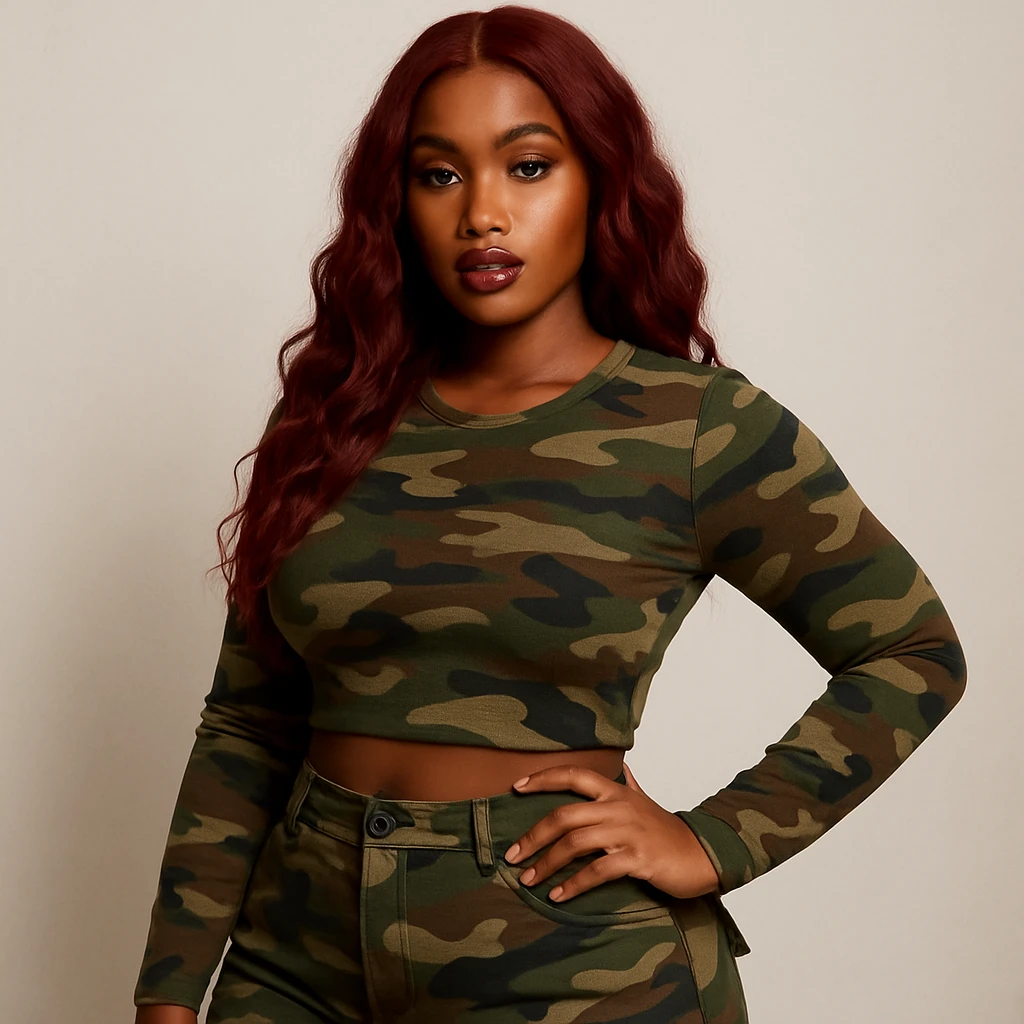 redbone baddie in camo emoji