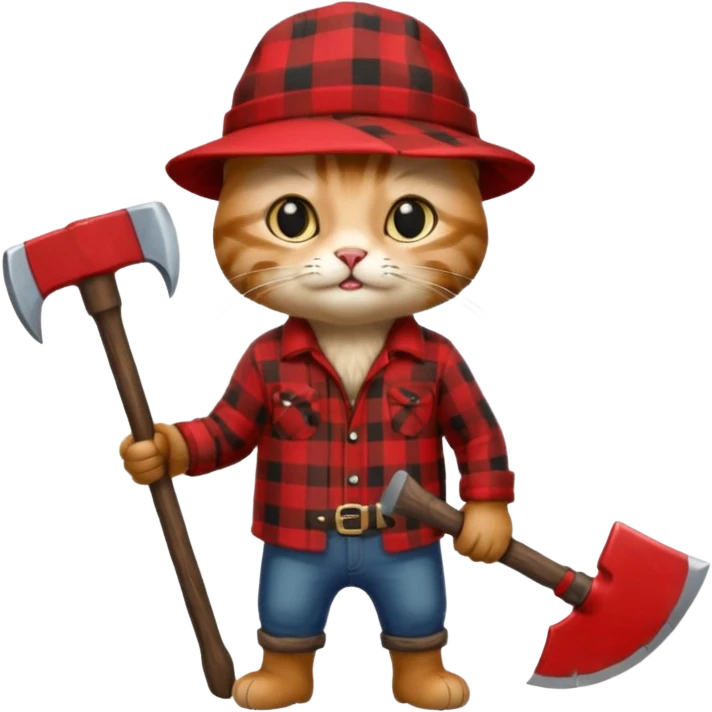 Cat lumberjack emoji