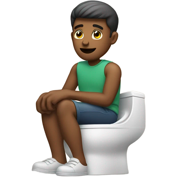 Guy sitting on a toilet emoji