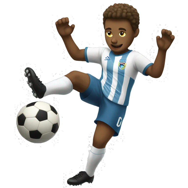 White skin Soccer player kicking a ball number 77 emoji