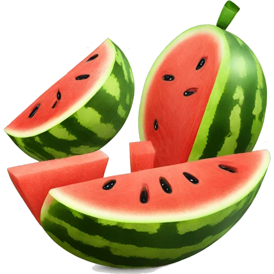 a watermelon wit a lemon and mandarine juice emoji