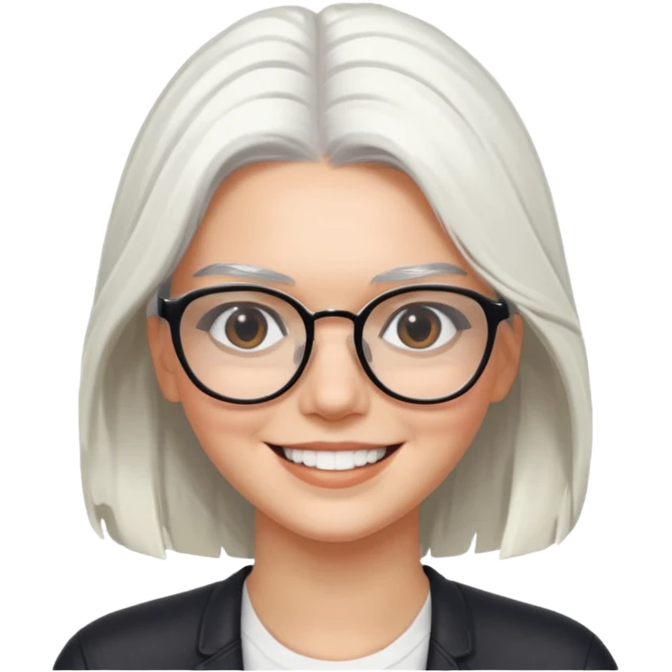 kendall jenner with white hair and glasses emoji
