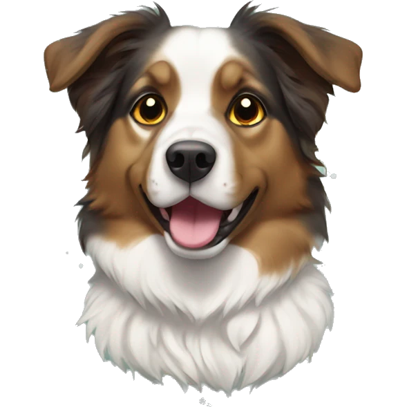 Mini American shepherd in Christmas sweater emoji