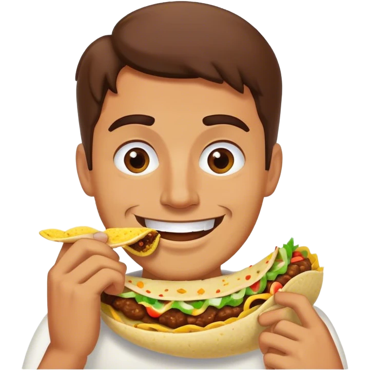Man eating taco smiling emoji